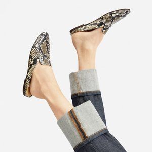 EVERLANE The Day Loafer Mule in Embossed Snake 8.5
